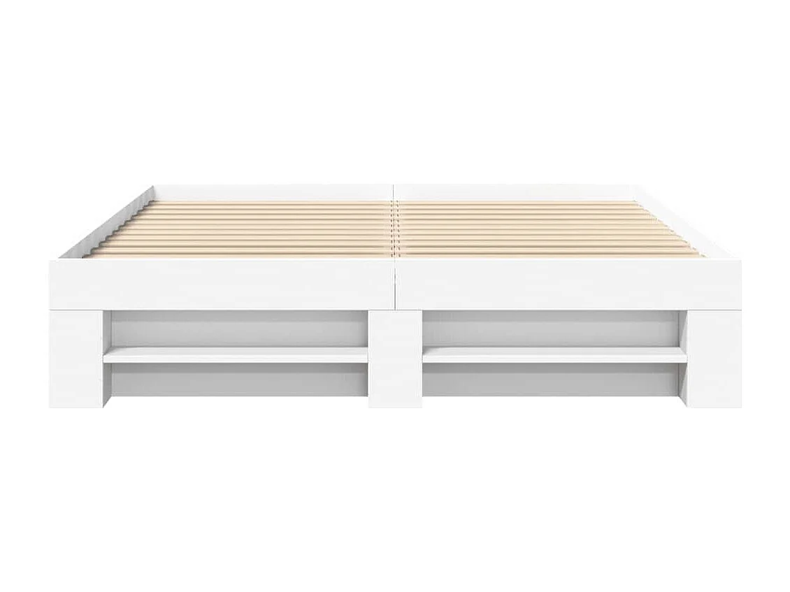 Cadre de lit sans matelas blanc 160x200 cm bois d'ingénierie