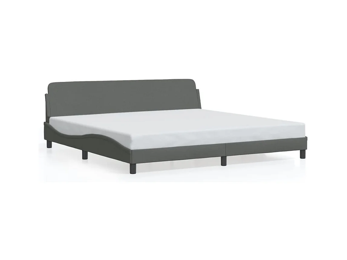 Cadre de lit sans matelas gris foncé 200x200 cm tissu
