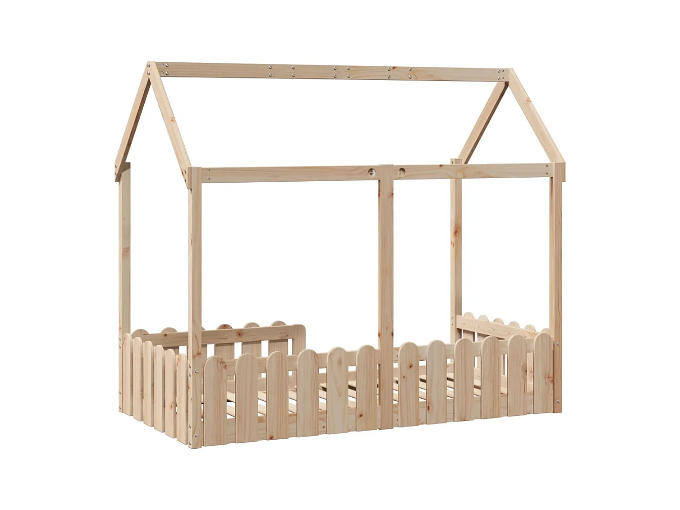 Cama con forma de casa para niños madera maciza pino 80x160 cm