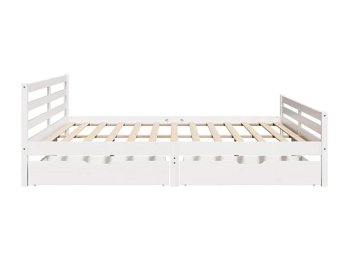 Cadre de lit sans matelas blanc 180x200 cm bois massif de pin