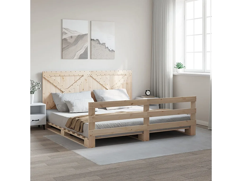 Cadre de lit sans matelas avec tête de lit 180x200 cm