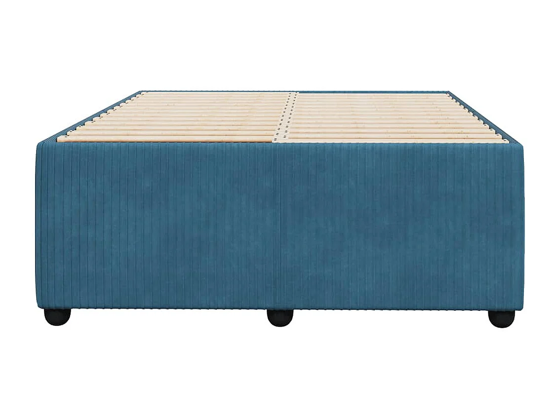 Cadre de lit sans matelas bleu 120x200 cm velours