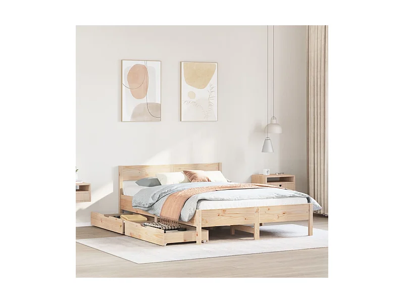 Cadre de lit sans matelas 120x200 cm bois de pin massif