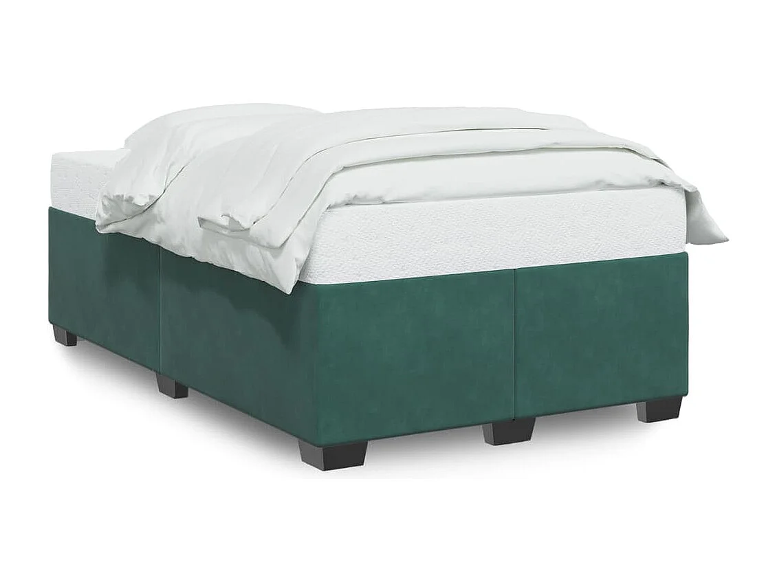 Cadre de lit sans matelas vert foncé 120x190 cm velours