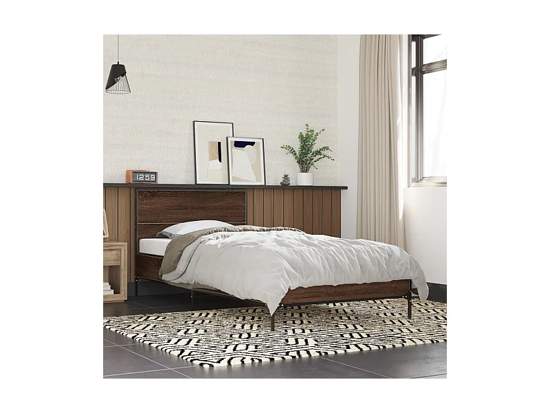 Giroletto Rovere Marrone 100x200 cm Legno Multistrato e Metallo