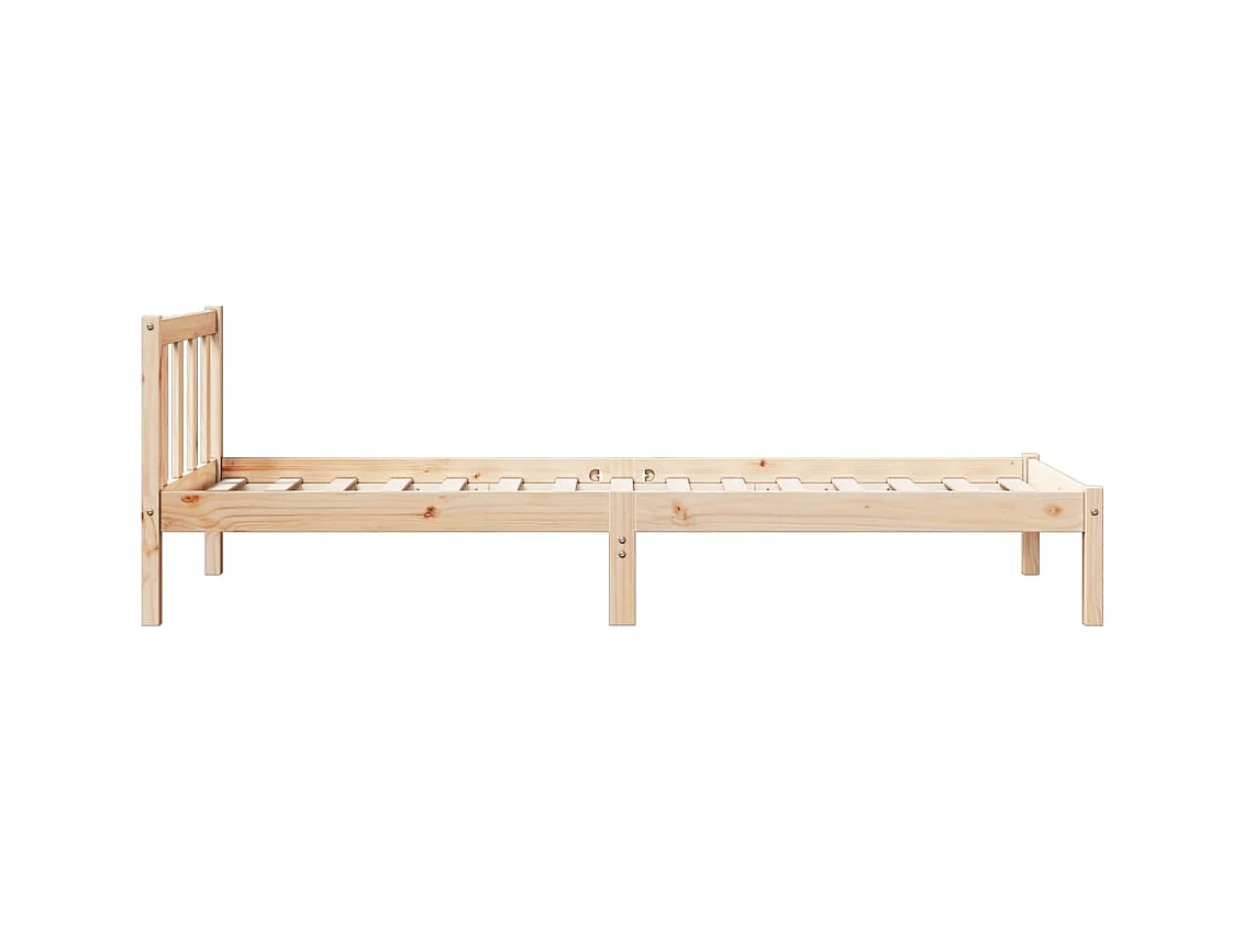Cadre de lit extra long sans matelas 90x220 cm bois massif pin