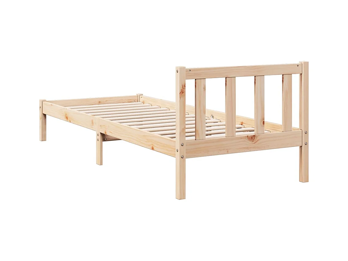 Cadre de lit extra long sans matelas 90x220 cm bois massif pin