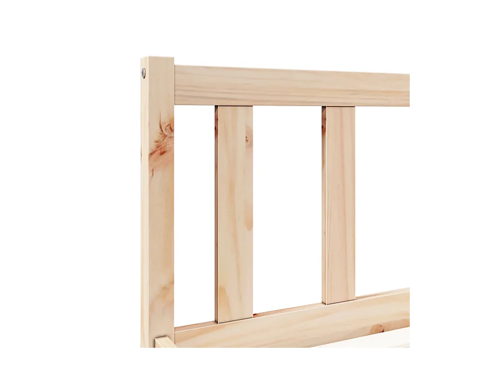 Cadre de lit extra long sans matelas 90x220 cm bois massif pin