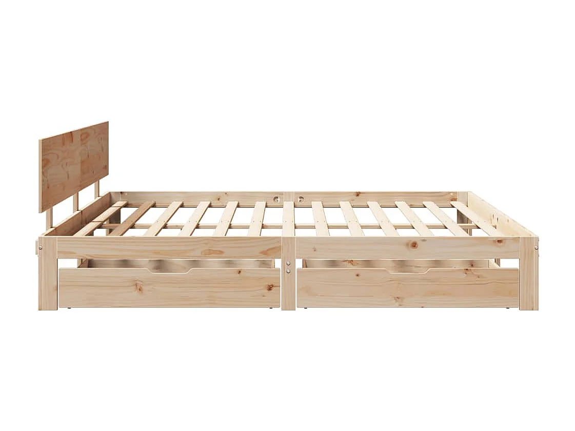 Estrutura de cama c/ gavetas 180x200 cm madeira de pinho maciça
