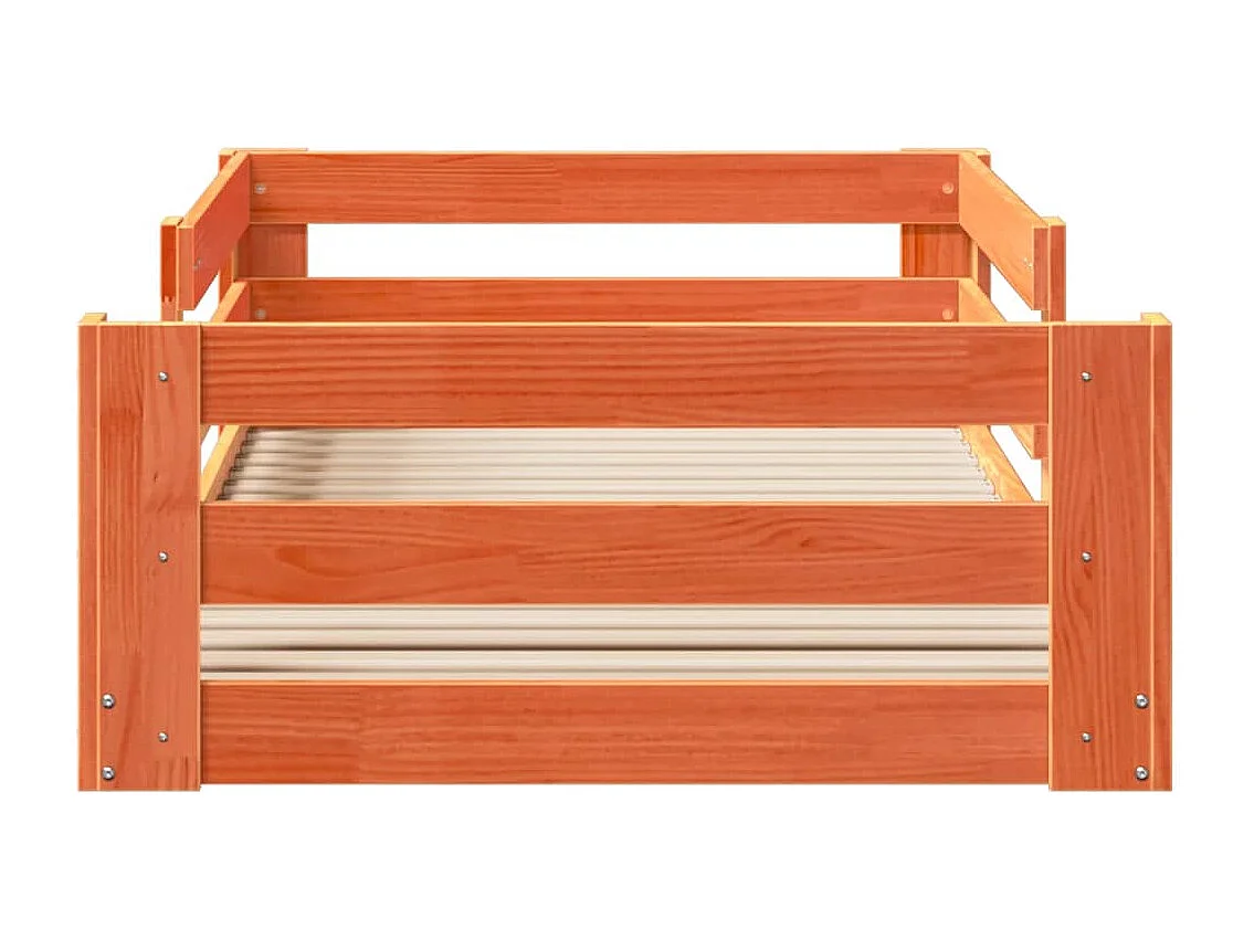 Cadre de lit sans matelas cire marron 80x190 cm bois pin massif