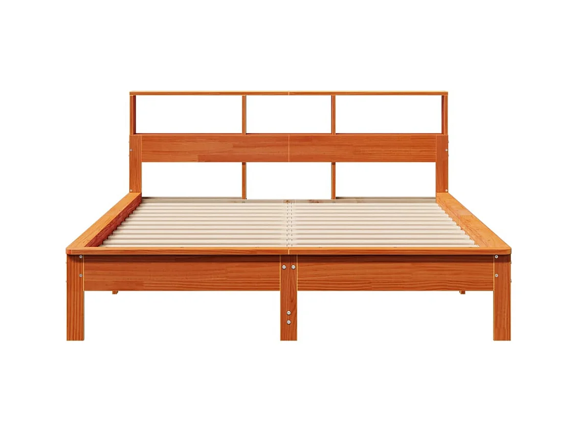 Cadre de lit sans matelas cire marron 140x190cm bois pin massif