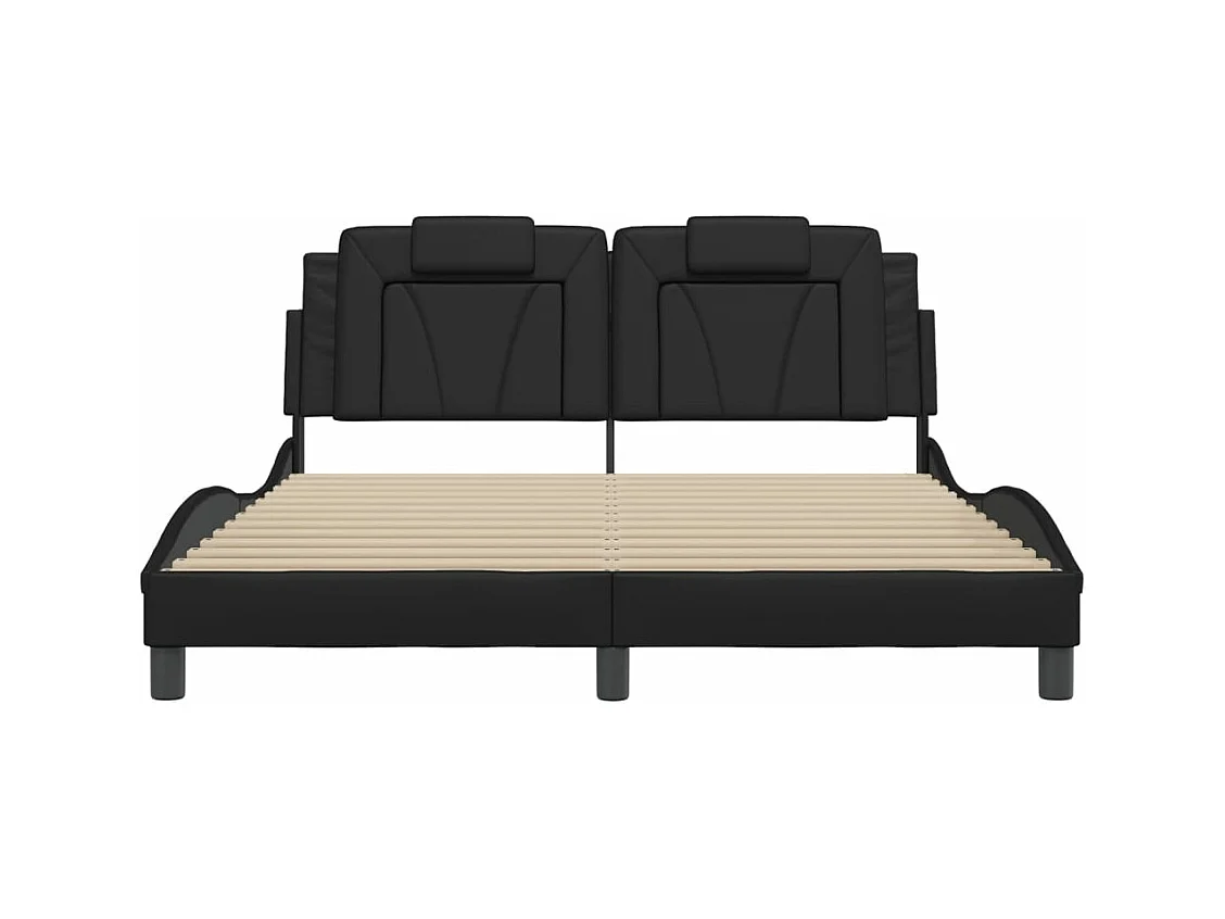 Cadre de lit sans matelas noir 160x200 cm similicuir