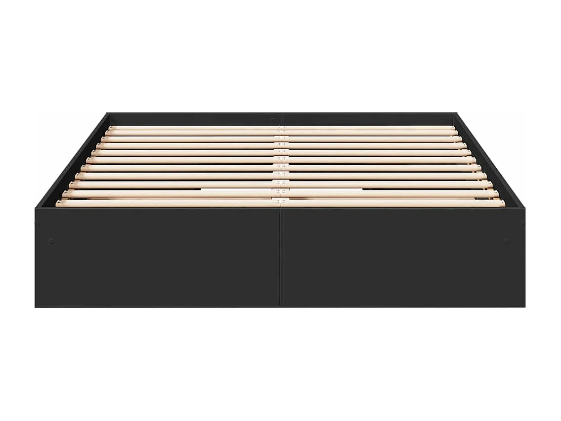 Cadre de lit avec tiroirs sans matelas noir 135x190 cm