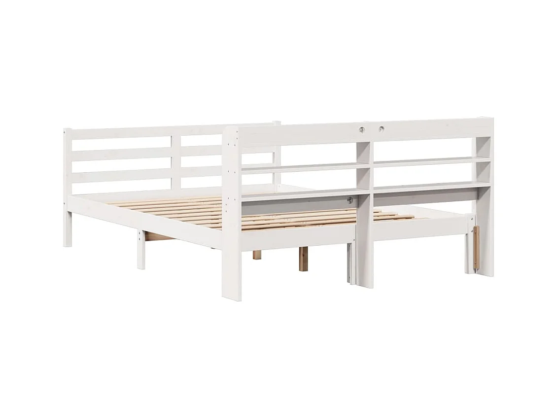 Estructura de cama con cabecero madera pino blanco 120x190 cm