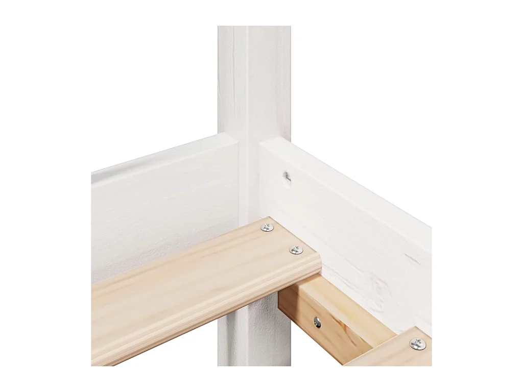 Estructura de cama con cabecero madera pino blanco 120x190 cm