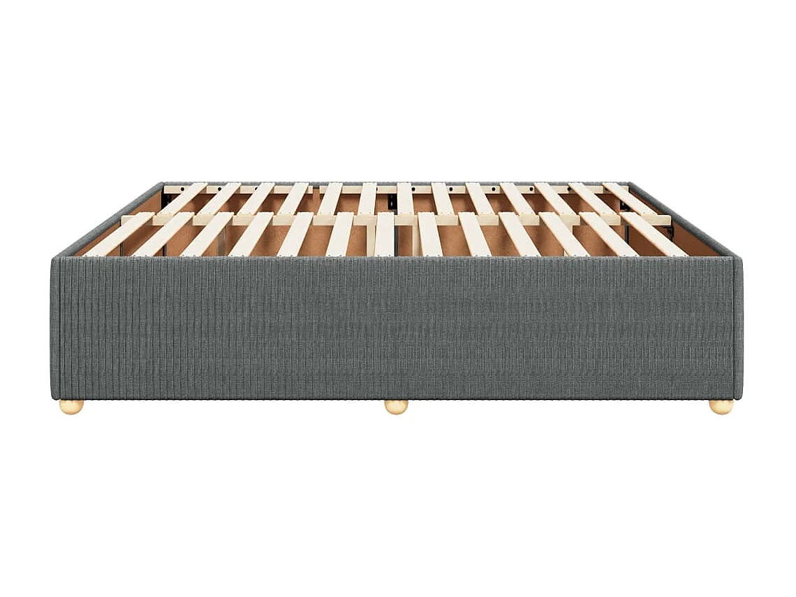 Cadre de lit sans matelas gris foncé 200x200 cm tissu