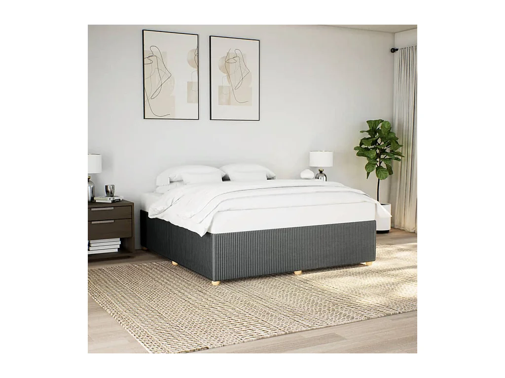 Giroletto senza Materasso Grigio Scuro 200x200 cm Tessuto
