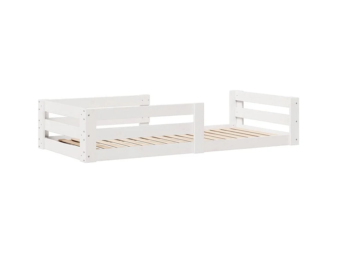 Cadre de lit sans matelas blanc 70x140 cm bois de pin massif