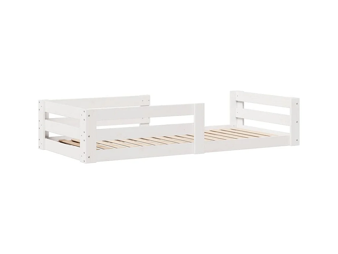 Cadre de lit sans matelas blanc 70x140 cm bois de pin massif