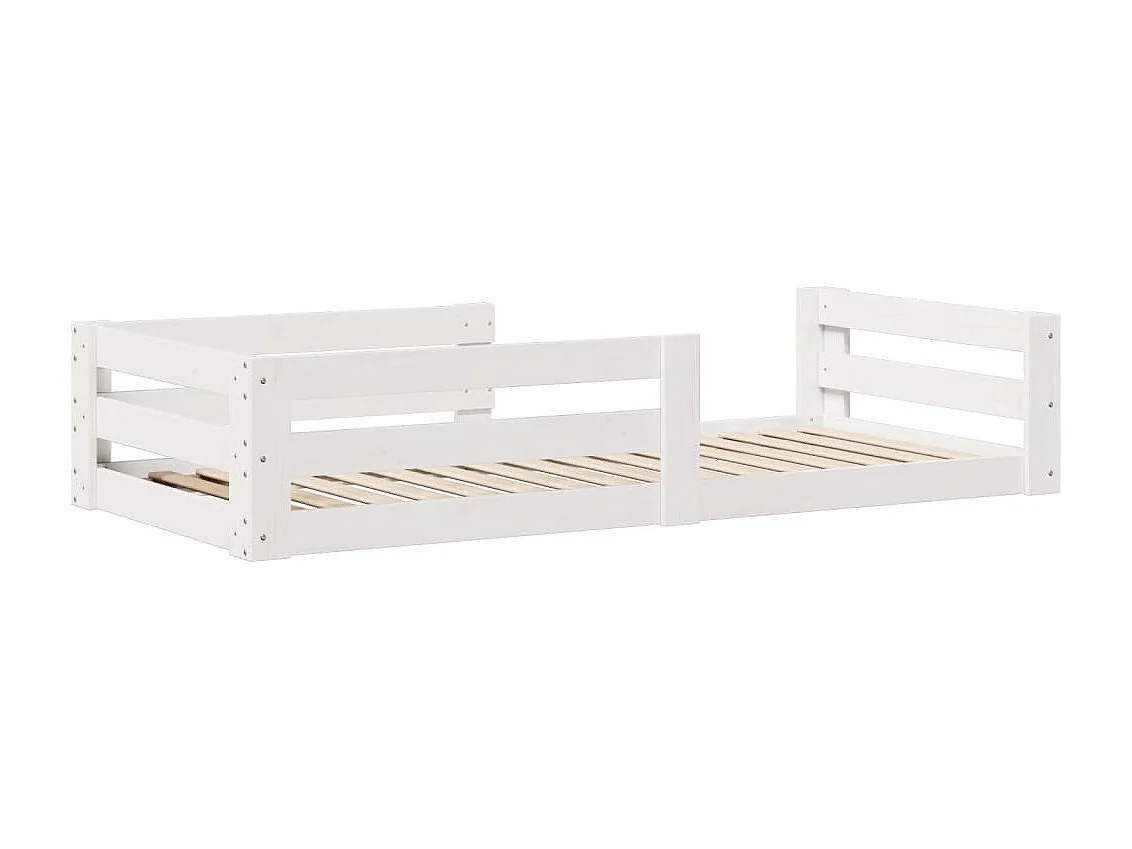 Cadre de lit sans matelas blanc 70x140 cm bois de pin massif