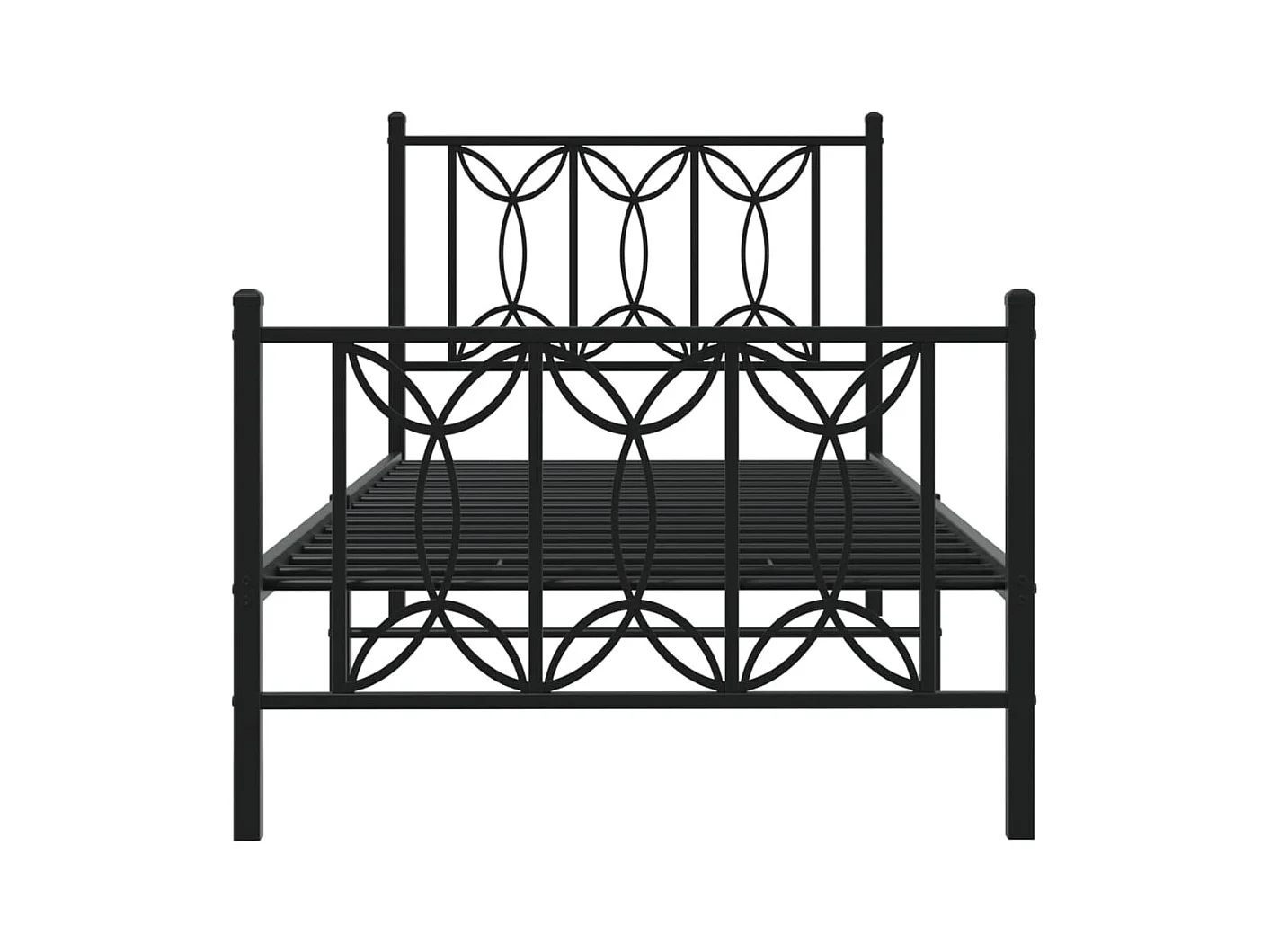 Giroletto con Testiera e Pediera Metallo Nero 80x200 cm