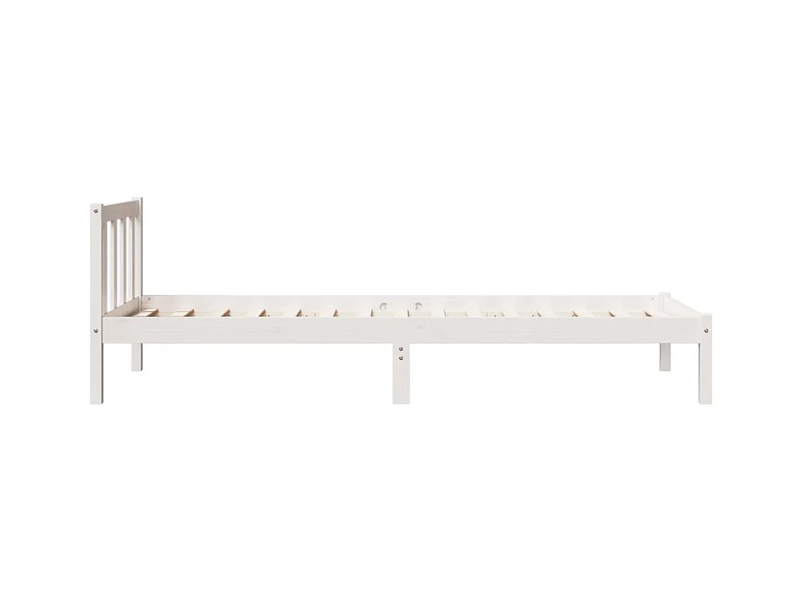 Cama extra longa sem colchão 80x210 cm pinho maciço branco