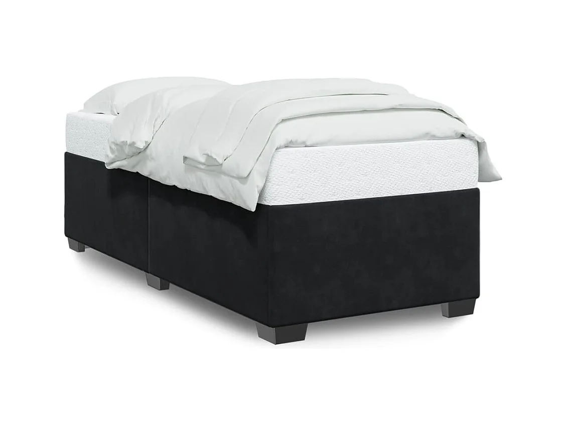 Cadre de lit sans matelas noir 100x200 cm velours