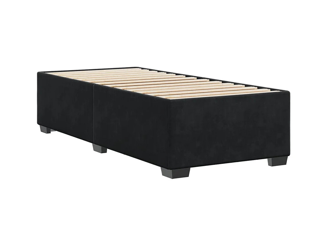Cadre de lit sans matelas noir 100x200 cm velours