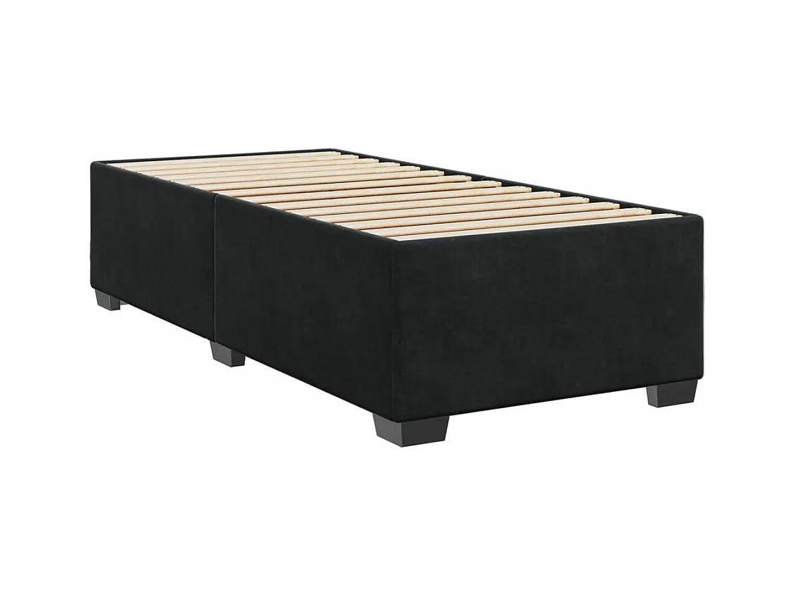Cadre de lit sans matelas noir 100x200 cm velours