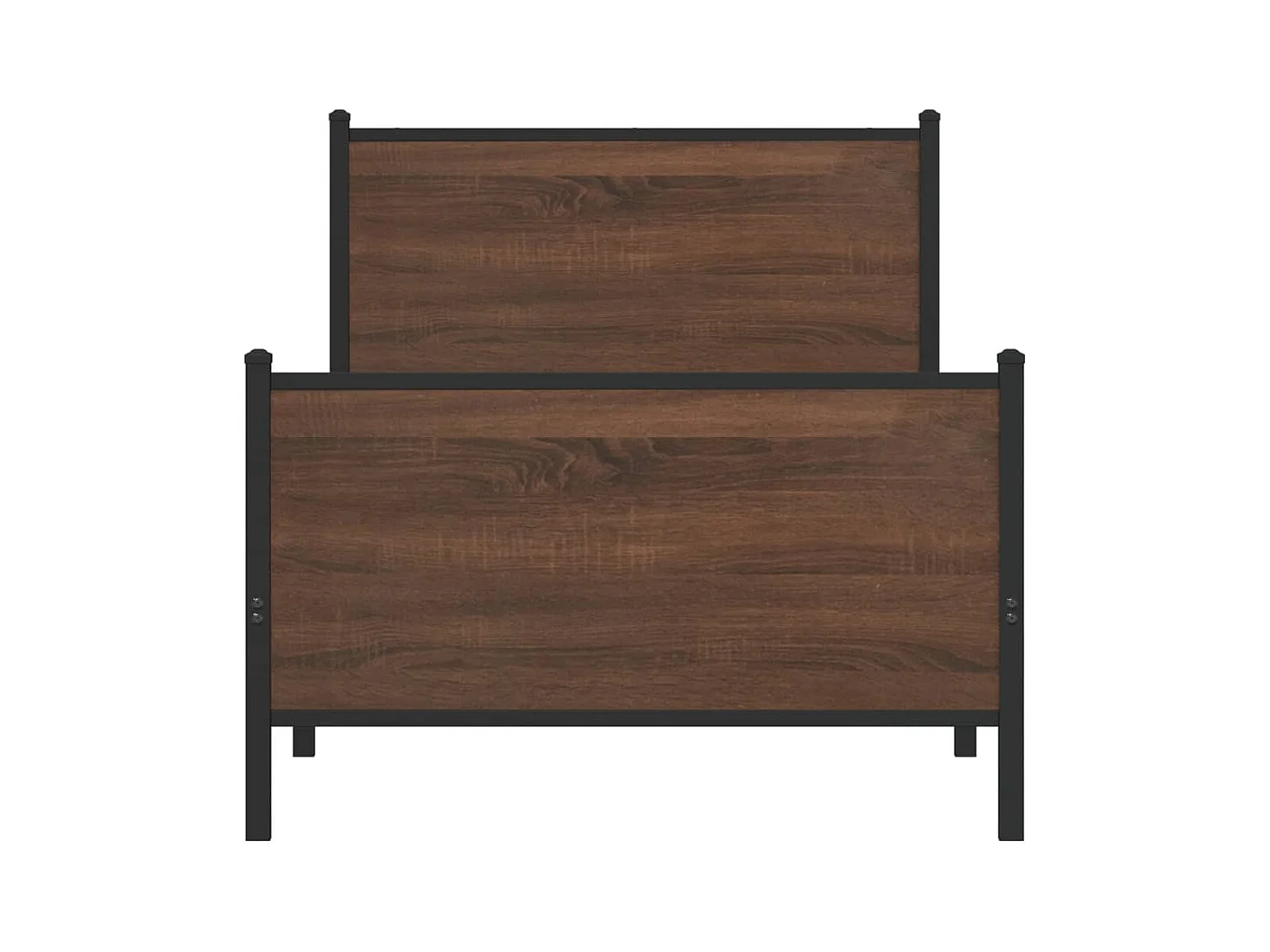 Cadre de lit en métal sans matelas chêne marron 100x200 cm