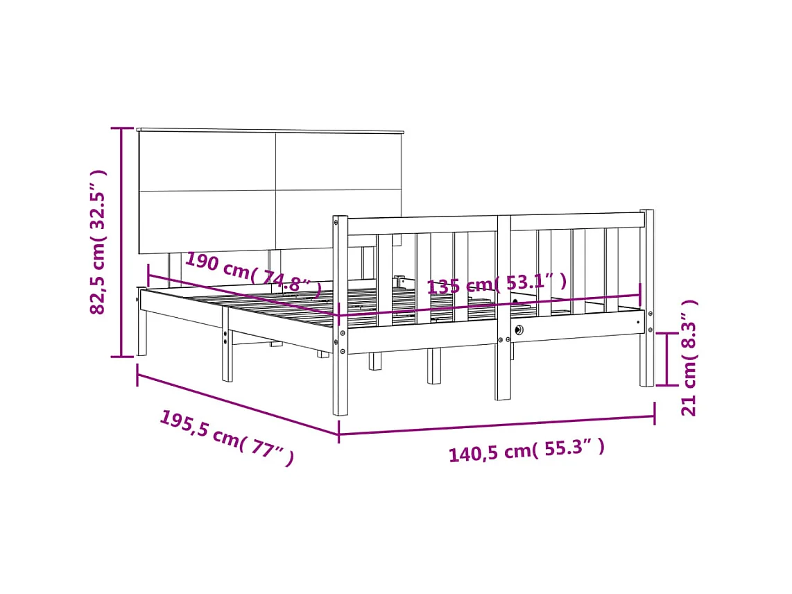 Massivholzbett mit Kopfteil