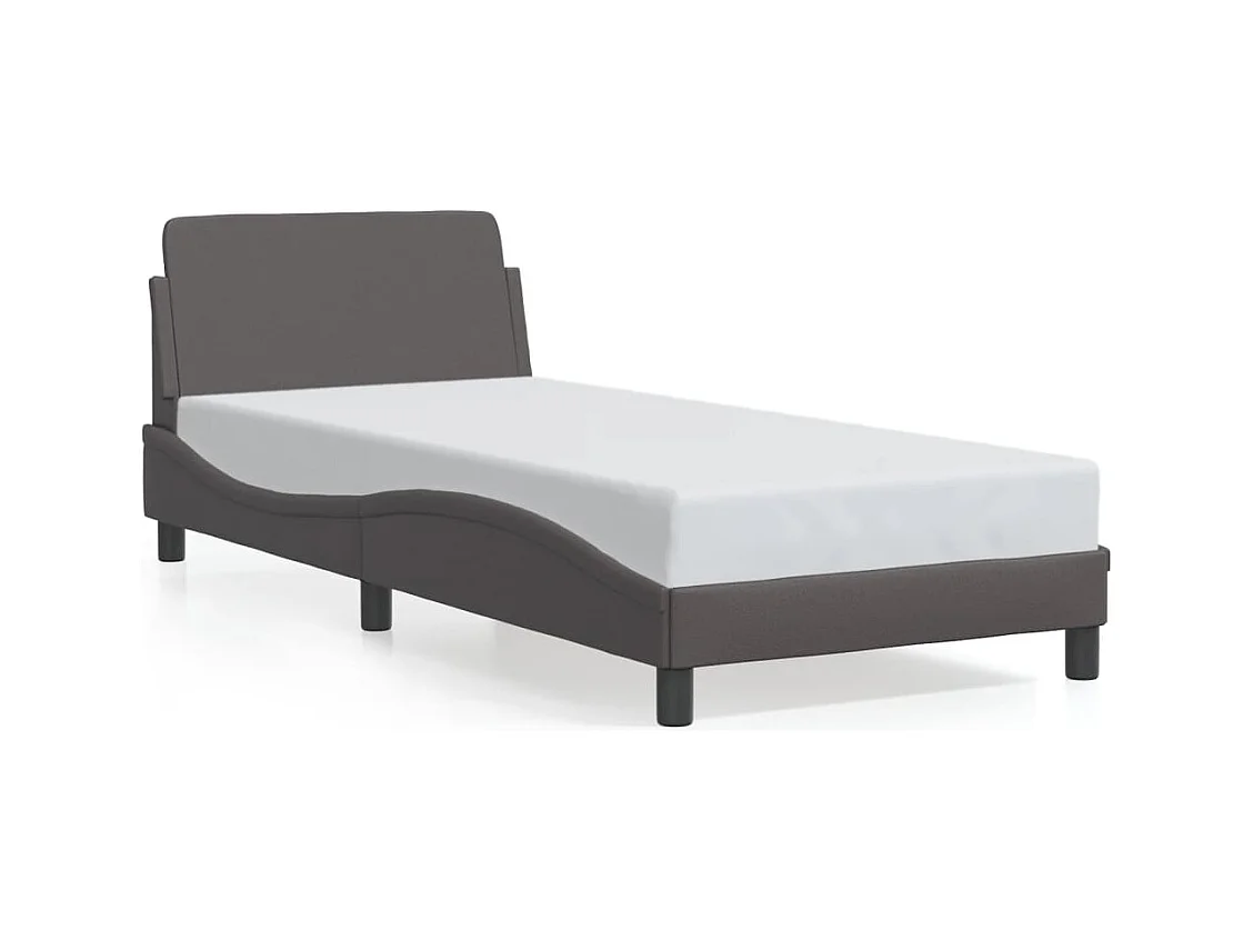 Cadre de lit sans matelas gris 90x200 cm similicuir