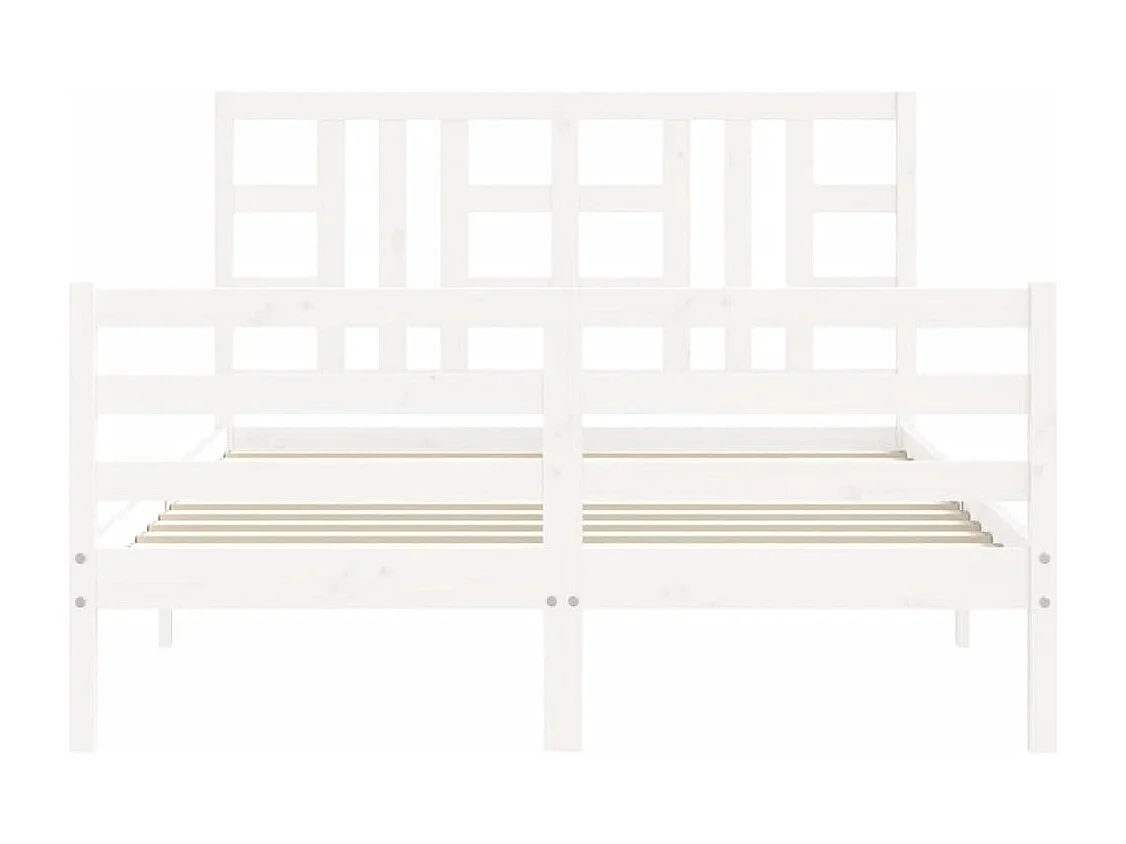 Cadre de lit sans matelas blanc bois de pin massif