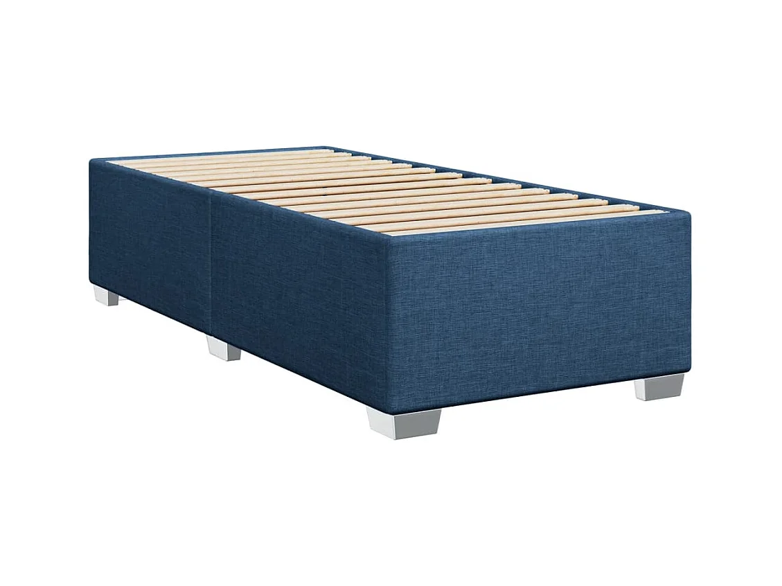 Estructura de cama sin colchón tela azul 90x200 cm