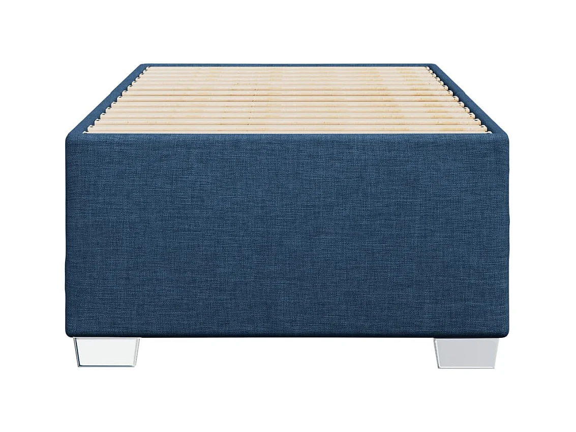 Estructura de cama sin colchón tela azul 90x200 cm