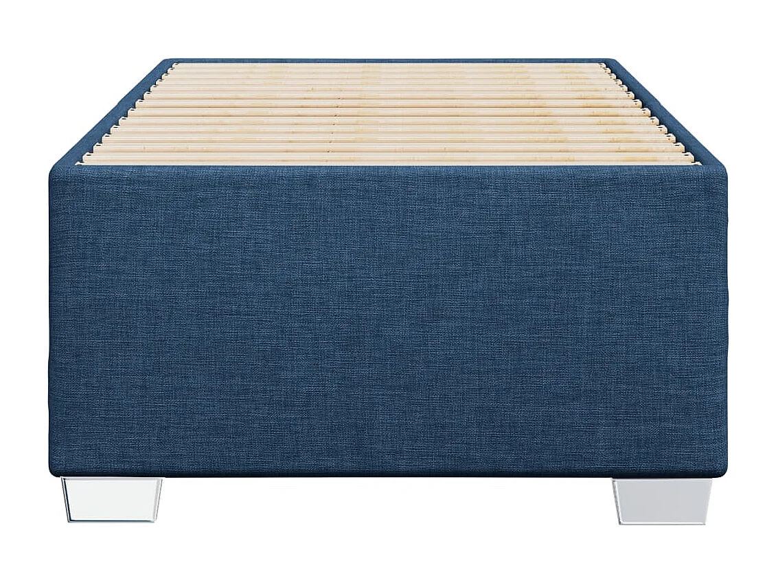 Cadre de lit sans matelas bleu 90x200 cm tissu