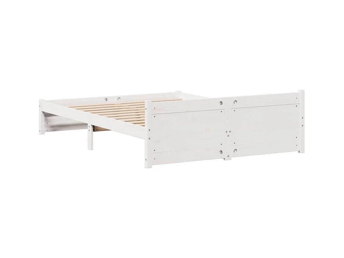 Bedframe zonder matras massief grenenhout wit 140x200 cm