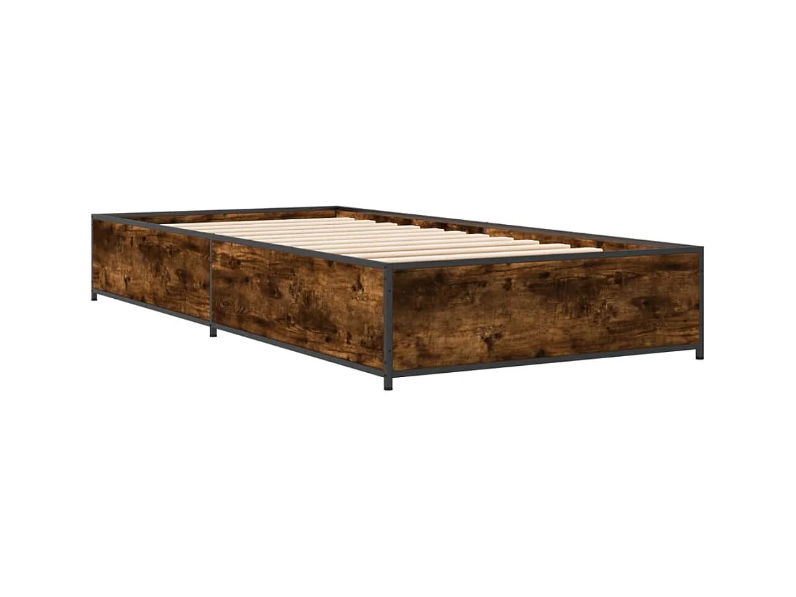 Cadre de lit sans matelas chêne fumé 90x190 cm
