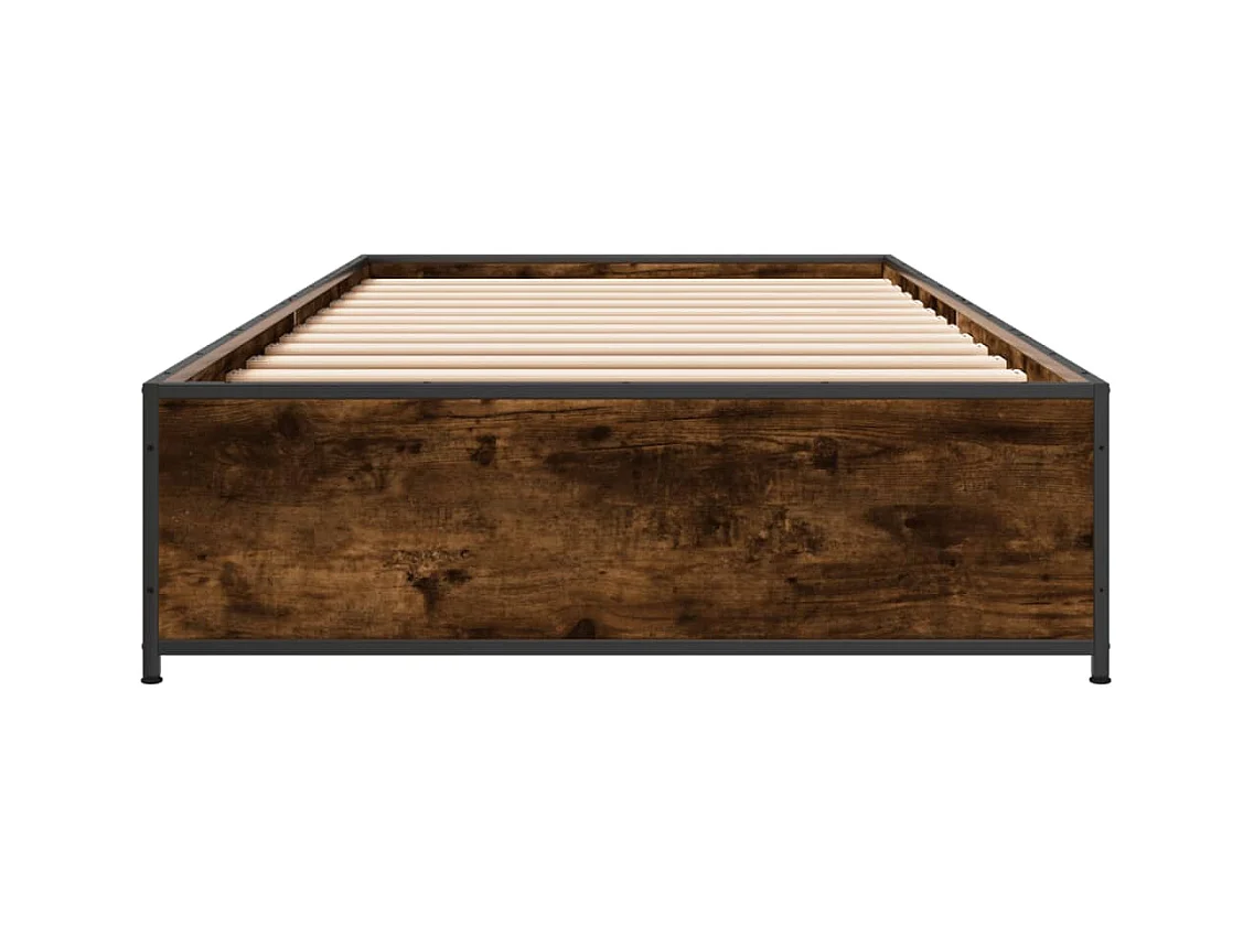 Cadre de lit sans matelas chêne fumé 90x190 cm