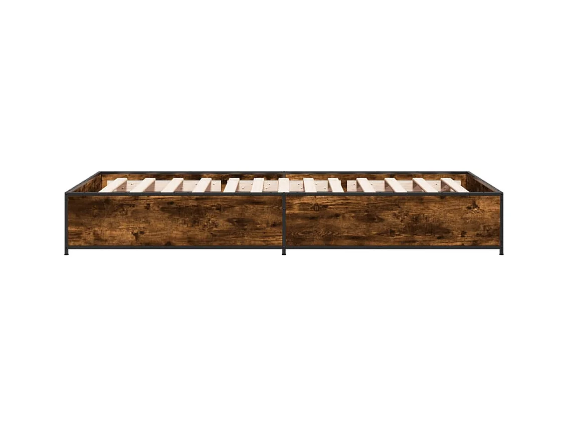 Cadre de lit sans matelas chêne fumé 90x190 cm
