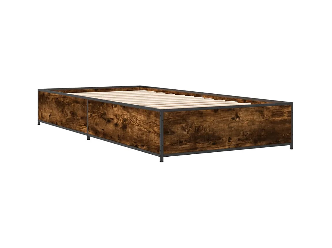 Cadre de lit sans matelas chêne fumé 90x190 cm