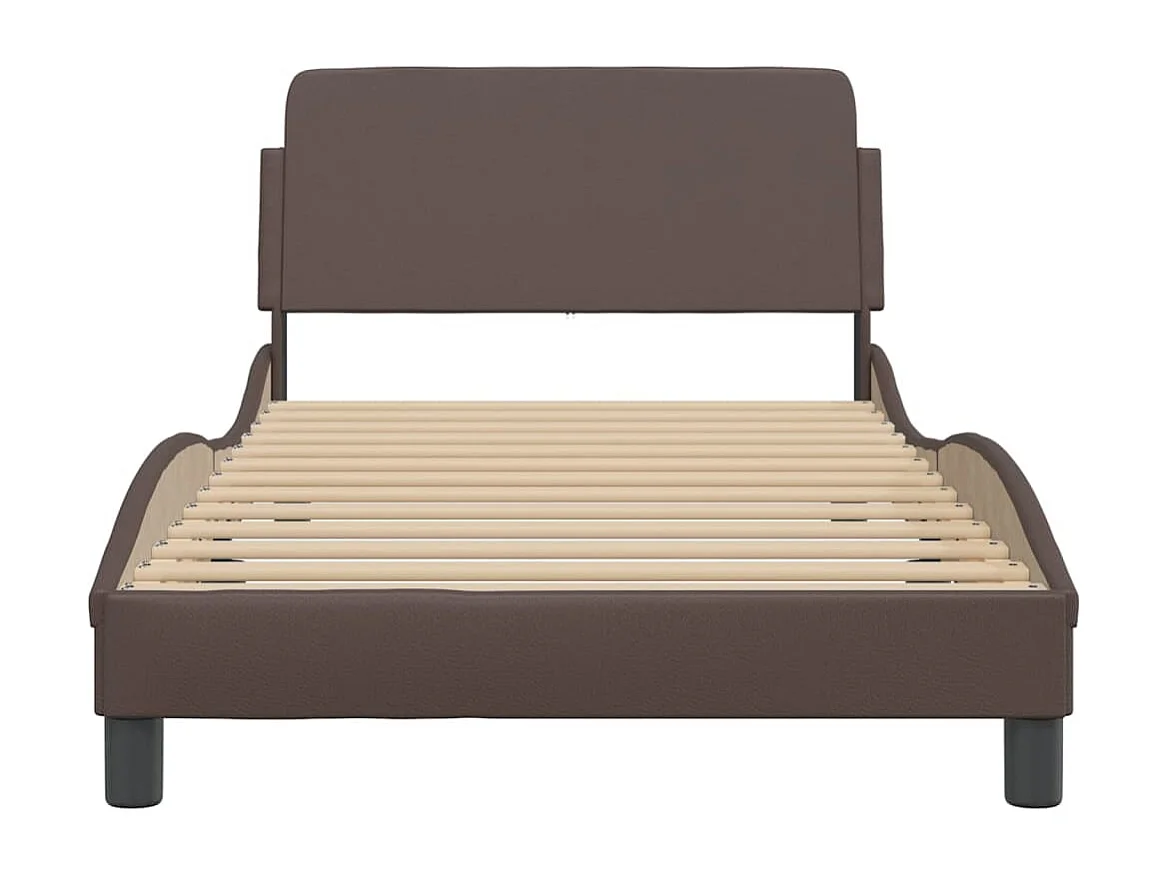 Cadre de lit sans matelas marron 100x200 cm similicuir
