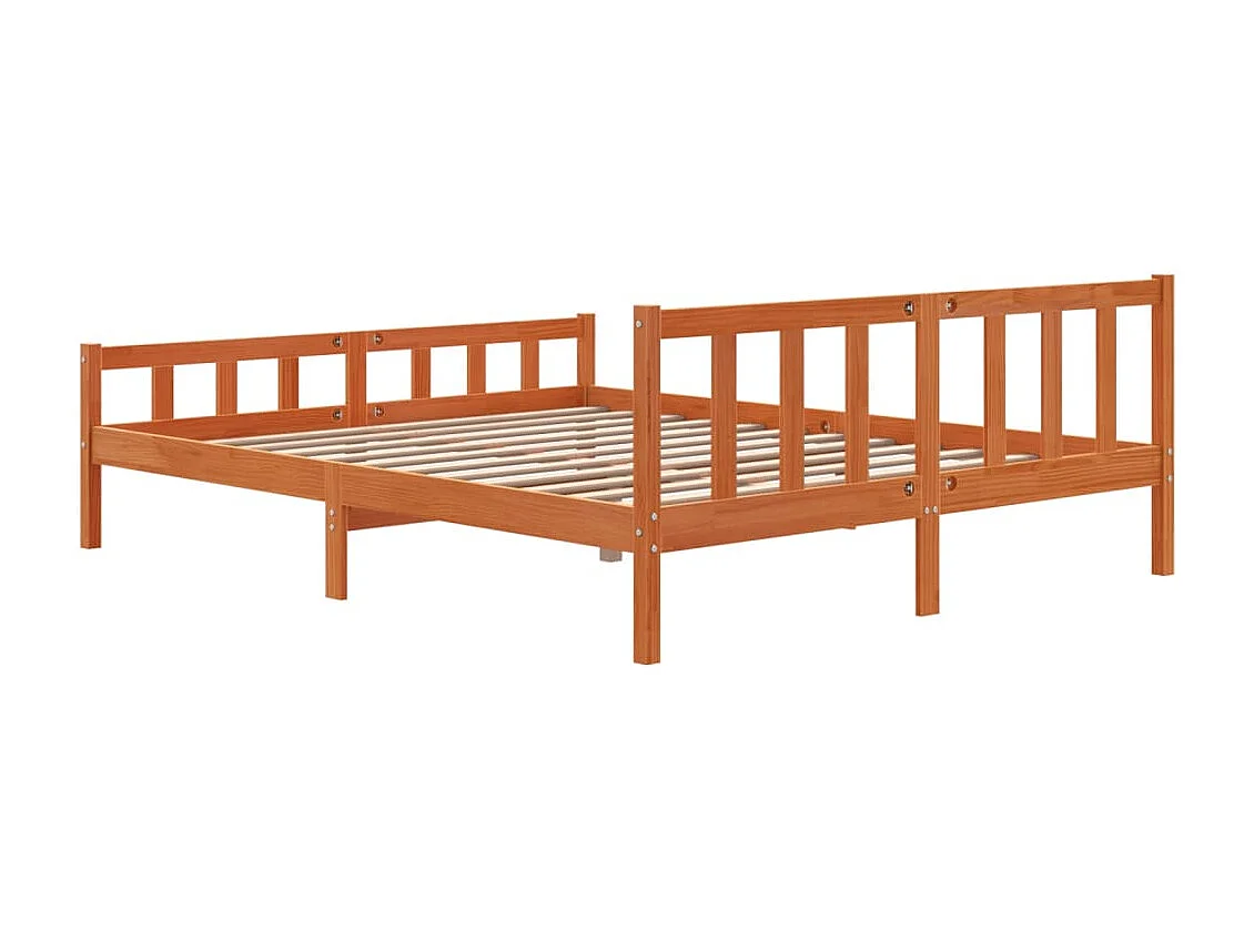 Letto senza Materasso Marrone Cera 160x200 cm in Legno di Pino