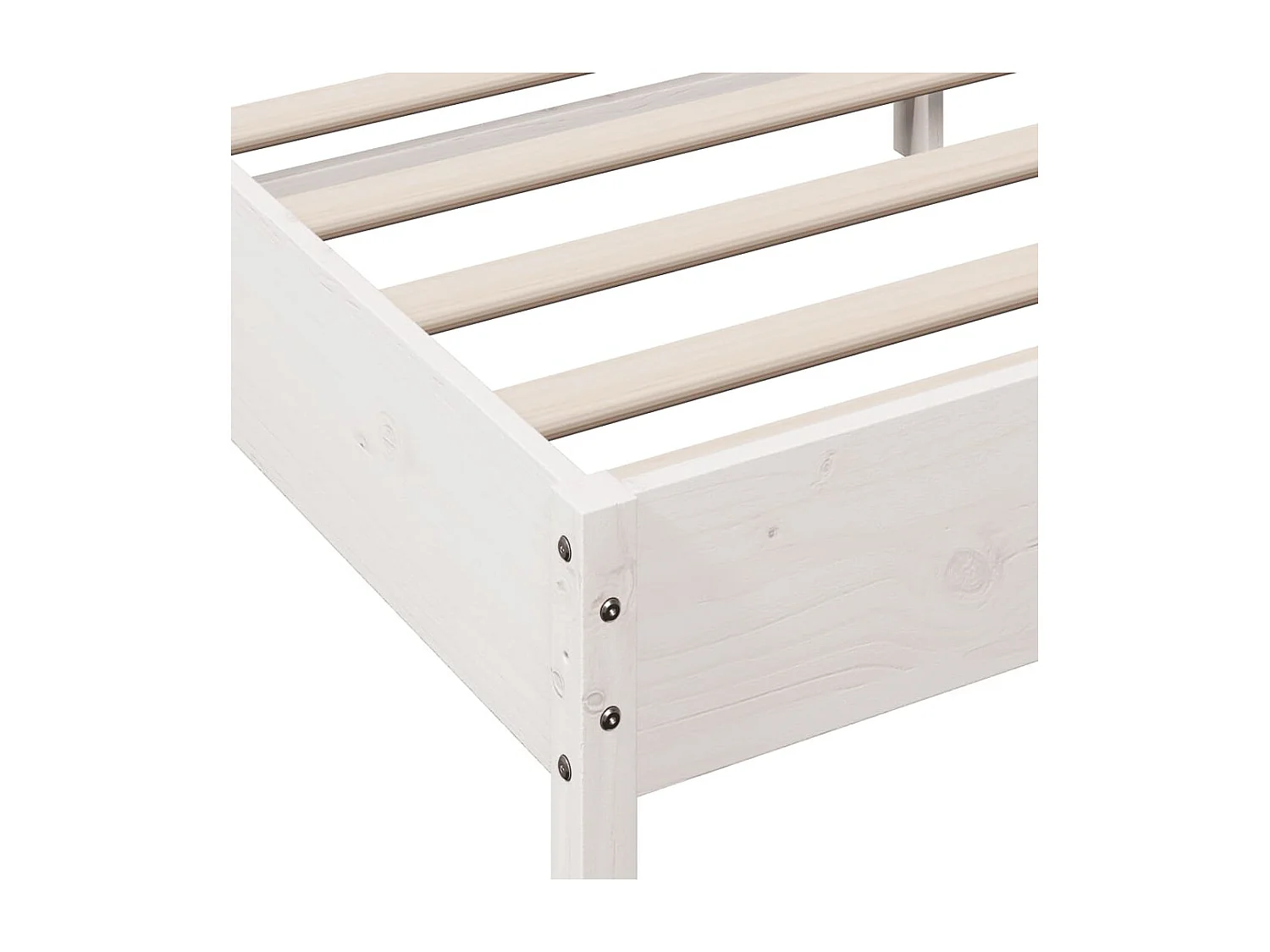 Cadre de lit sans matelas blanc 135x190 cm bois de pin massif