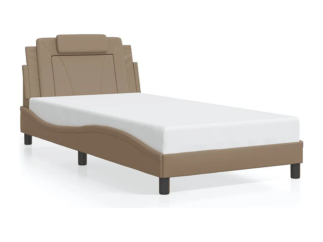 Cadre de lit sans matelas cappuccino 100x200 cm similicuir