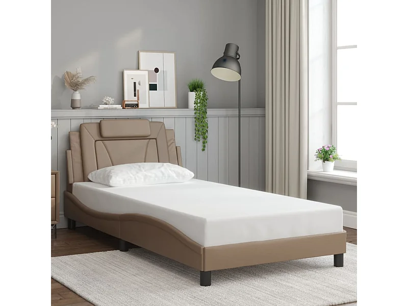 Giroletto con Testiera Cappuccino 100x200 cm in Similpelle