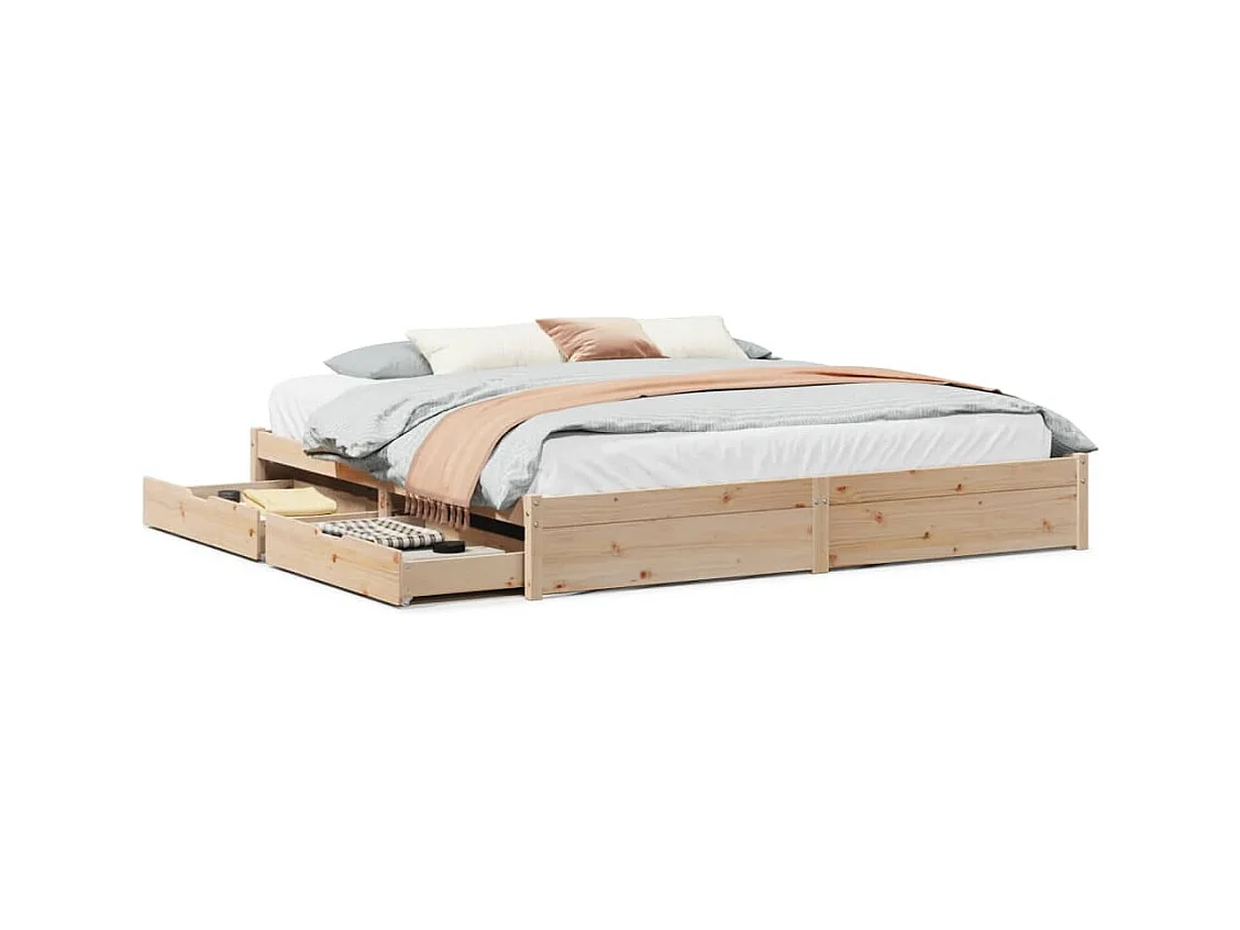 Cadre de lit sans matelas 200x200 cm bois massif de pin