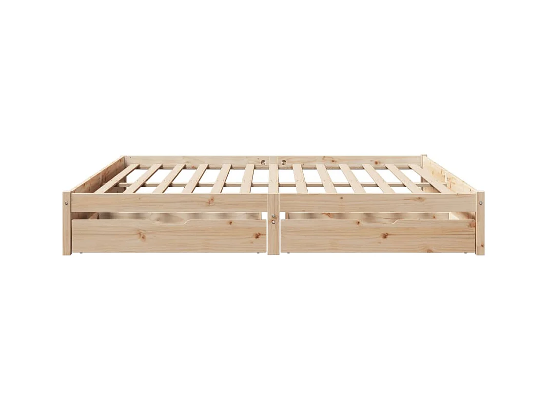 Cadre de lit sans matelas 200x200 cm bois massif de pin