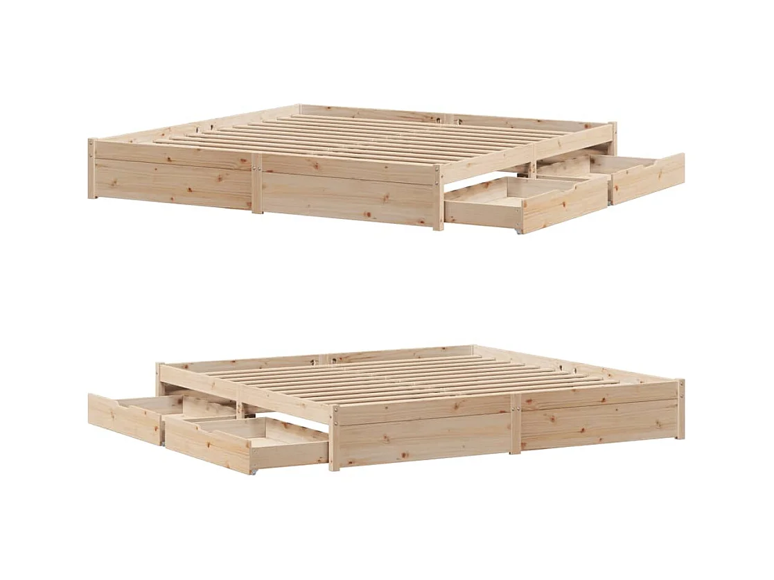 Cadre de lit sans matelas 200x200 cm bois massif de pin