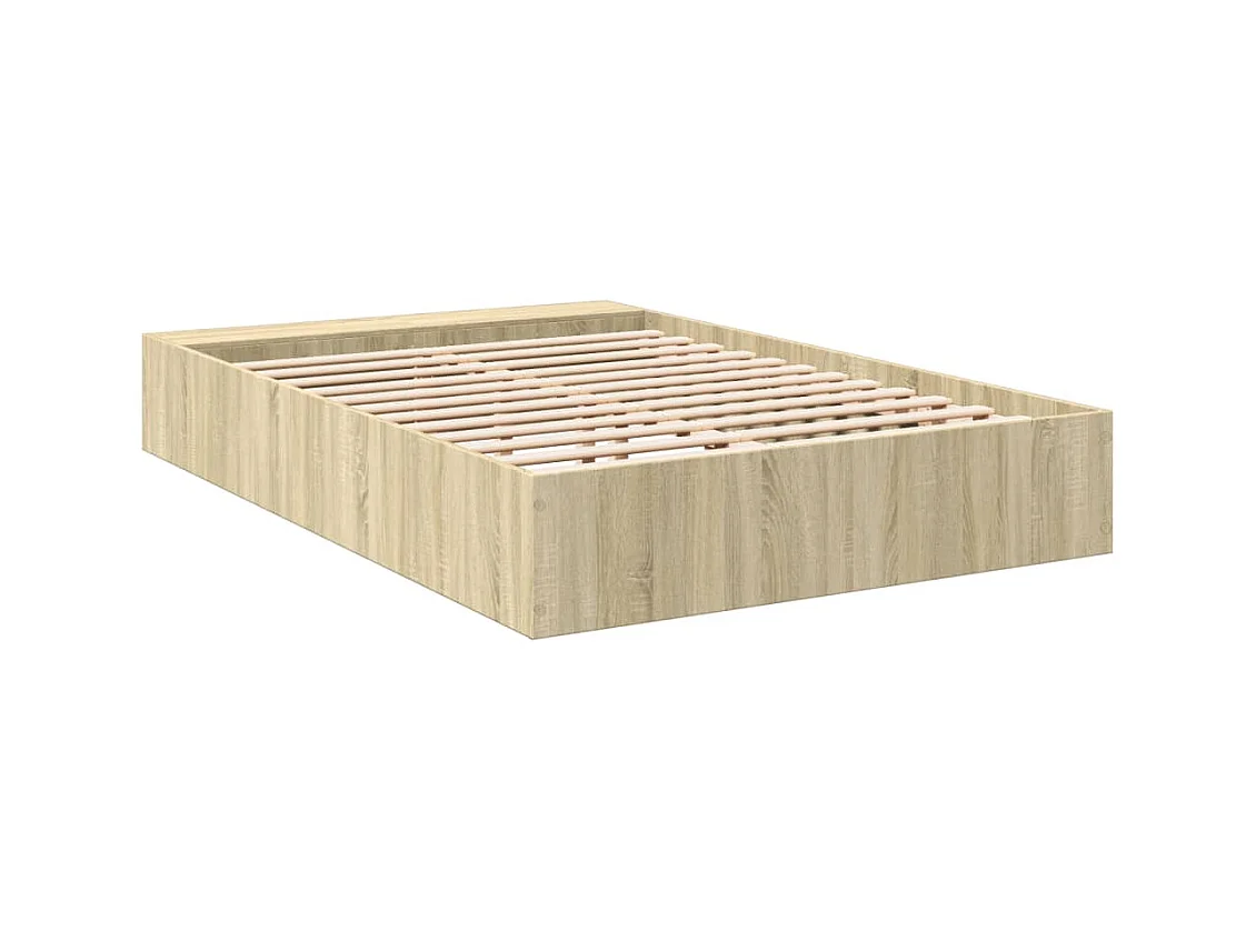 Cadre de lit sans matelas chêne sonoma 120x190 cm